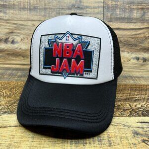 NBA Jam Mens Trucker Hat Black Snapback 1993 Midway Retro Video Game Basketball